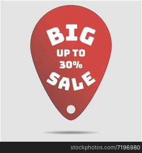 Special offer Red sale tag with sale up to percent discount. for market, web, icons