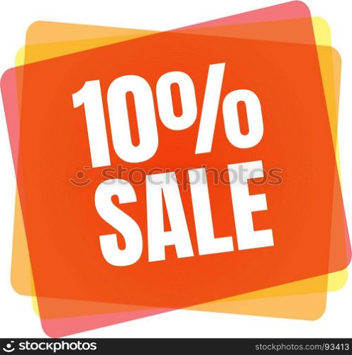 Special offer sale tag. Discount symbol retail. Colorful sticker sign price isolated from white background. Label in modern graphic style vector illustration for black friday or bargain sale.. Special offer sale tag. 10 percent discount symbol retail. Colorful sticker sign price isolated from white background. Label in modern graphic style vector illustration.
