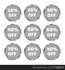 Special offer set of sale button with sale up to percent discount. for market, web, icons
