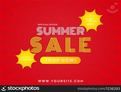 Special offer summer sale modern art announce design colorful for shopping. vector illustration.