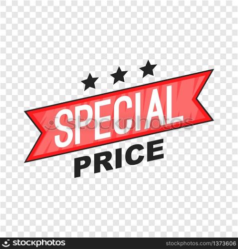 Special price ribbon icon in cartoon style isolated on background for any web design . Special price ribbon icon, cartoon style