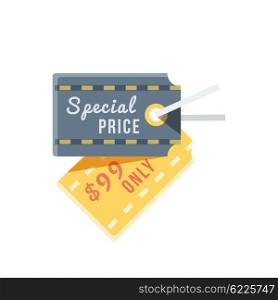 Special price tag design flat icon, special offer, sale and discount, deal and best price, hot label offer, retail commerce, information inscription, vector illustration