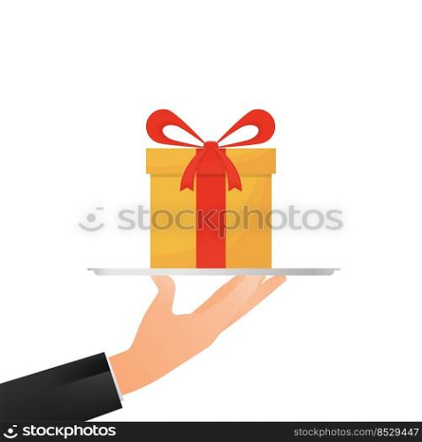 Special prize, reward gifts, surprising present box, yellow gifts with red ribbon, bonus concept.. Special prize, reward gifts, surprising present box, yellow gifts with red ribbon, bonus concept