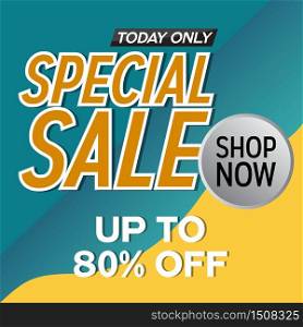 Special Sale Discount Offer Promotion Web App Banner Vector Illustration