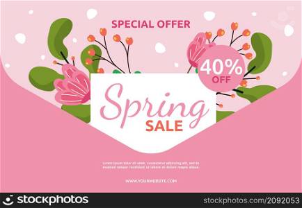 Special Spring Sale Flower Floral Season Marketing Banner Business