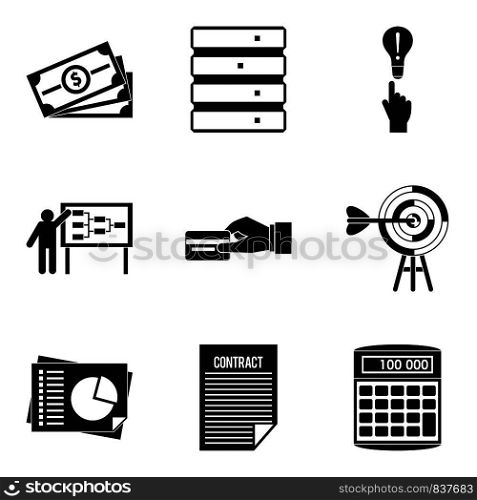 Special terminology icons set. Simple set of 9 special terminology vector icons for web isolated on white background. Special terminology icons set, simple style