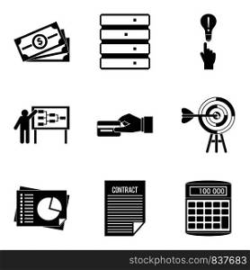 Special terminology icons set. Simple set of 9 special terminology vector icons for web isolated on white background. Special terminology icons set, simple style