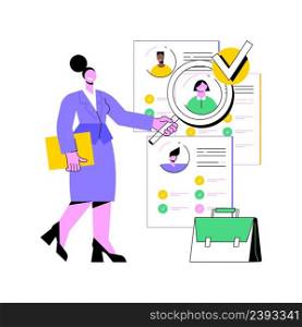 Specialist recruitment abstract concept vector illustration. HR process, hiring specialist, recruitment professional, company human resources, headhunting, talent acquisition abstract metaphor.. Specialist recruitment abstract concept vector illustration.