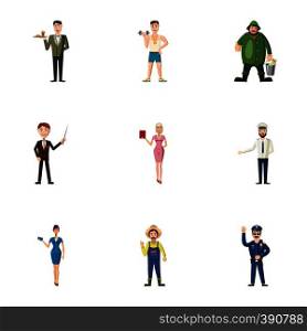 Specialty icons set. Cartoon illustration of 9 specialty vector icons for web. Specialty icons set, cartoon style
