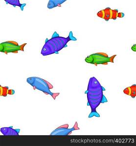 Species of fish pattern. Cartoon illustration of species of fish vector pattern for web. Species of fish pattern, cartoon style