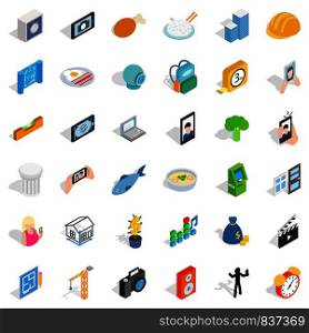 Specific icons set. Isometric style of 36 specific vector icons for web isolated on white background. Specific icons set, isometric style