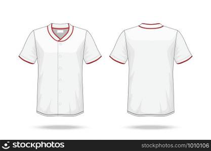 Specification Baseball T Shirt Mockup isolated on white background , Blank space on the shirt for the design and placing elements or text on the shirt , blank for printing , vector illustration