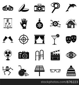 Specs icons set. Simple set of 25 specs vector icons for web isolated on white background. Specs icons set, simple style