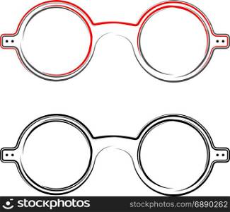 Spectacle, Reading Glass Icon, Flat Vector Illustration