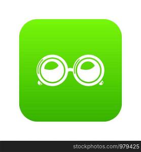 Spectacles icon green vector isolated on white background. Spectacles icon green vector