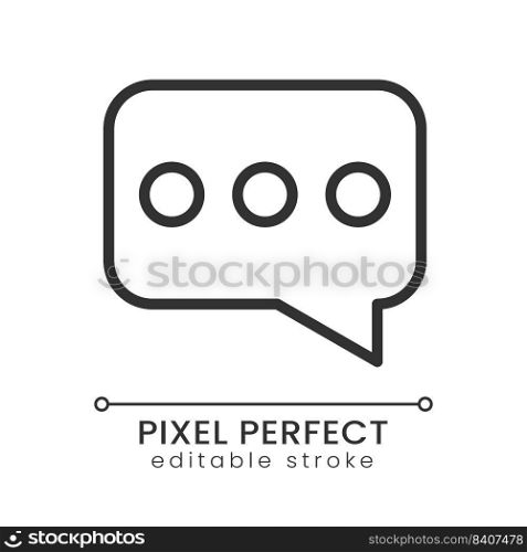 Speech balloon pixel perfect linear icon. Sending message. Online communication. Business tools. Thin line illustration. Contour symbol. Vector outline drawing. Editable stroke. Poppins font used. Speech balloon pixel perfect linear icon