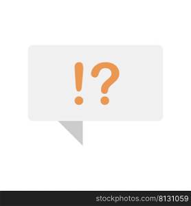 Speech box with exclamatory and question mark semi flat color vector object. Full sized item on white. Emotional message simple cartoon style illustration for web graphic design and animation. Speech box with exclamatory and question mark semi flat color vector object