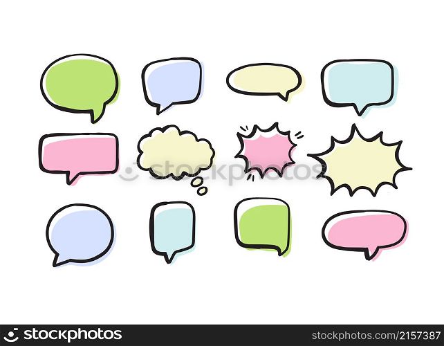 speech bubble color vector illustration on white background