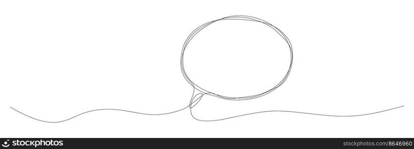 Speech bubble continuous one line drawing. Chat linear symbol. Dialogue sign. Vector illustration isolated on white.. Speech bubble continuous one line drawing.