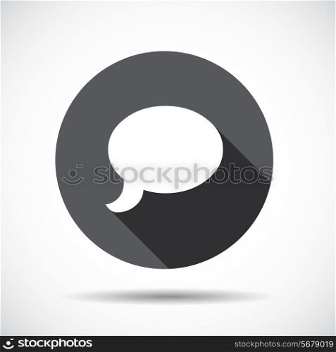 Speech Bubble Flat Icon with long Shadow. Vector Illustration. EPS10