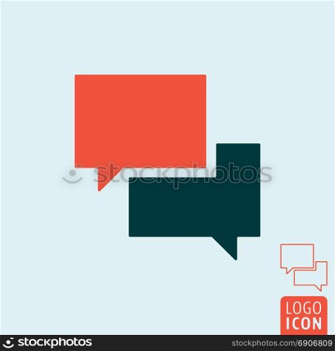 Speech bubble icon. Chat text box symbol. Vector illustration.. Speech bubble icon