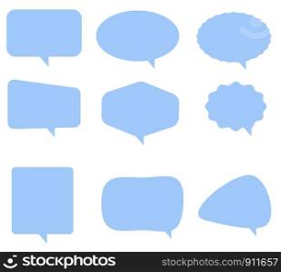 speech bubble icon on white background. flat style. Blank empty blue speech bubbles. speech bubble sign. blue bubble speech for your web site design, logo, app, UI. video call sign.