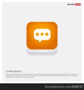 Speech bubble icon Orange Abstract Web Button - Free vector icon