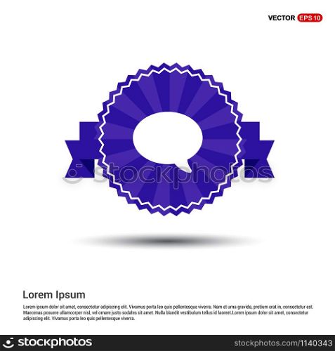 Speech bubble icon - Purple Ribbon banner