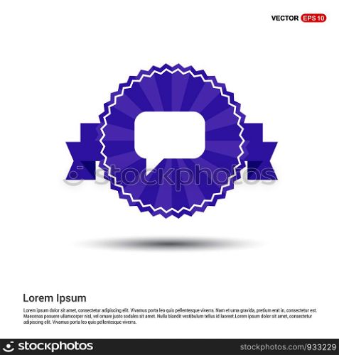 Speech bubble icon - Purple Ribbon banner