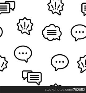Speech Bubble Icon Seamless Pattern Vector. Chat Dialog Conversation Speech Bubbles Icons. App Pictogram. Social Message UI Shape. Illustration. Speech Bubble Icon Set Vector Seamless Pattern