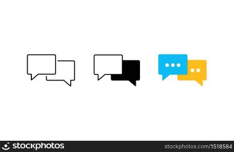 Speech bubble icon set flat. Chat, communicate or comment symbol. Vector on isolated white background. Eps 10.. Speech bubble icon set flat. Chat, communicate or comment symbol. Vector on isolated white background. Eps 10