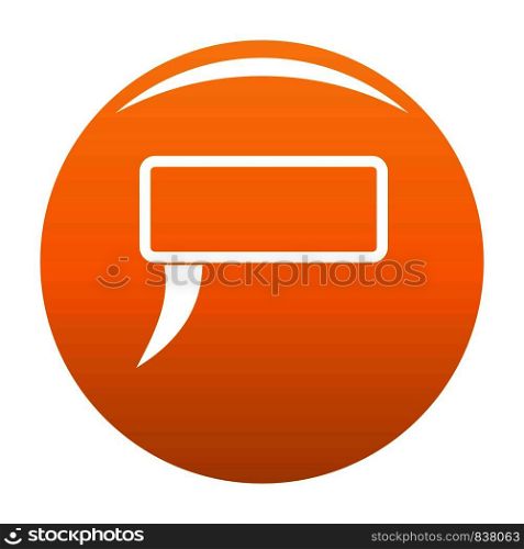 Speech bubble icon. Simple illustration of speech bubble vector icon for any design orange. Speech bubble icon vector orange