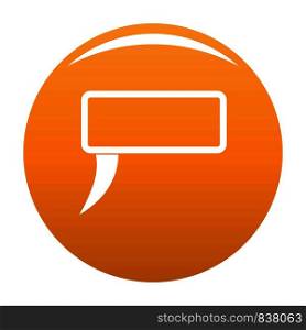 Speech bubble icon. Simple illustration of speech bubble vector icon for any design orange. Speech bubble icon vector orange