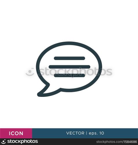 Speech bubble icon vector illustration design template. Editable Stroke. Vector eps 10.