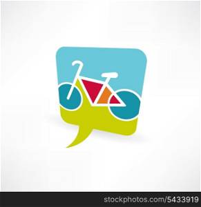 speech bubble icon with a bicycle