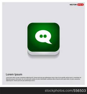 Speech bubble iconGreen Web Button - Free vector icon
