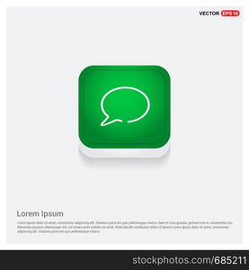 Speech bubble iconGreen Web Button - Free vector icon