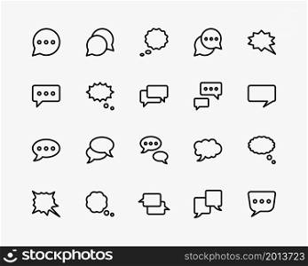 speech bubble icons vector line style