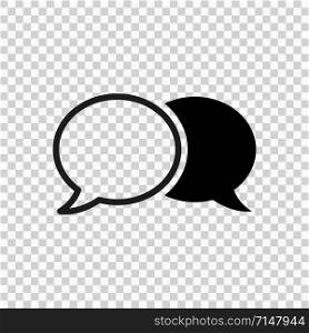 Speech bubble in abstract style on transparent background. Simple speech bubble symbol isolated vector illustration. Talk bubble speech icon. EPS 10
