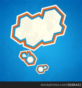 Speech bubble in hexagon style. Abstract illustration