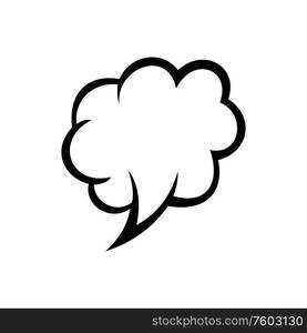 Speech bubble isolated comic book chat icon. Vector dialogue cloud, conversation or thought sign. Comic speech bubble isolated chat cloud