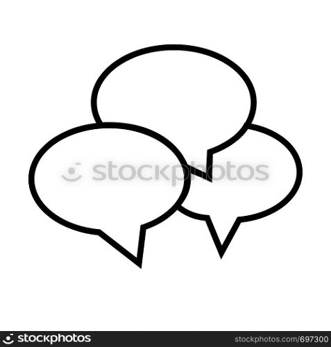 Speech bubble line icon communication vector illustration isolated on white eps. Speech bubble line icon communication vector illustration