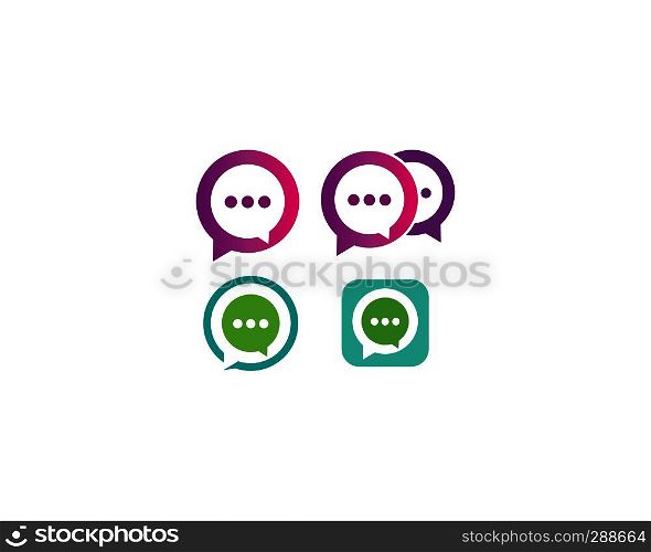 speech bubble logo illustration vector template for talk and communication
