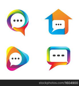 Speech bubble logo images illustration design
