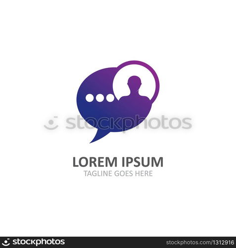 Speech bubble logo symbol communication creative template design