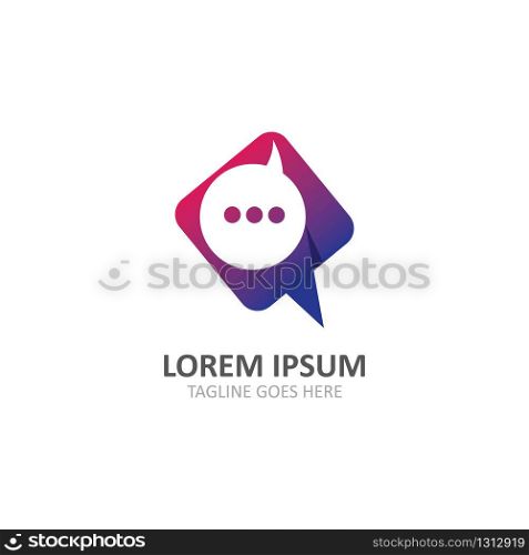 Speech bubble logo symbol communication creative template design