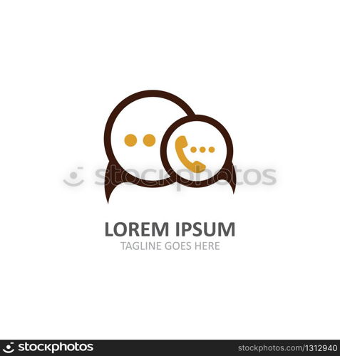 Speech bubble logo symbol communication creative template design