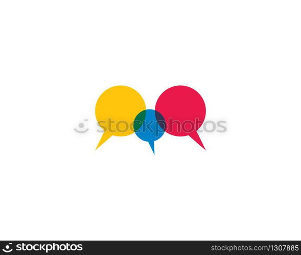 Speech bubble logo template vector icon illustration design