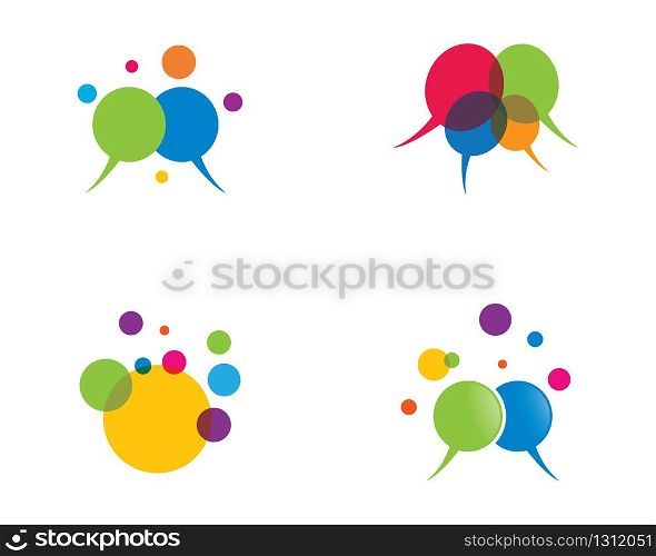 Speech bubble logo template vector icon illustration design