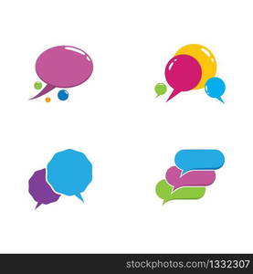 Speech bubble logo template vector icon illustration design